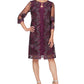 Alex Evenings Vestido de coquetel feminino bordado com jaqueta simulada, roxo, tamanho 14