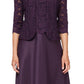Vestido de festa feminino Alex Evenings com renda bordada e jaqueta, roxo, tamanho 6