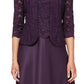 Vestido de festa feminino Alex Evenings com renda bordada e jaqueta, roxo, tamanho 14