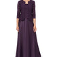 Vestido de festa feminino Alex Evenings com renda bordada e jaqueta, roxo, tamanho 16
