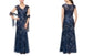 Vestido trompete bordado com lantejoulas Alex Evenings para mulheres, azul, tamanho 12