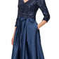 Vestido midi feminino Alex Evenings com corpete de lantejoulas, azul, tamanho 10