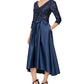 Vestido midi feminino Alex Evenings com corpete de lantejoulas, azul, tamanho 10