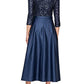 Vestido midi feminino Alex Evenings com corpete de lantejoulas, azul, tamanho 14