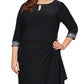 Vestido envelope falso enfeitado Alex Evenings feminino, preto, tamanho 14W