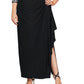 Vestido envelope falso enfeitado Alex Evenings feminino, preto, tamanho 14W