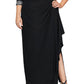 Vestido envelope falso enfeitado feminino Alex Evenings, preto, tamanho 18W