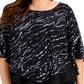 Alex Evenings Top feminino com lantejoulas e estampa popover, preto, tamanho 3X