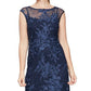 Vestido de festa feminino Alex Evenings com bordado trompete tamanho 6 azul tamanho 6