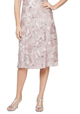 Vestido de coquetel floral com lantejoulas Alex Evenings, rosa, tamanho 16