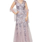 Vestido trompete bordado com lantejoulas Alex Evenings para mulheres, roxo, tamanho 14