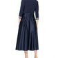 Vestido feminino Alex Evenings com decote sobrepeliz e comprimento chá, azul, tamanho 8