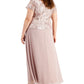 Vestido de festa feminino Alex Evenings, estilo misto, rosa, tamanho 20W
