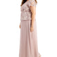 Vestido de festa feminino Alex Evenings, estilo misto, rosa, tamanho 20W