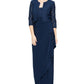 Conjunto de bolero e vestido de renda feminino Alex Evenings, 2 peças, azul, tamanho 12, pequeno