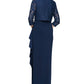 Conjunto de bolero e vestido de renda feminino Alex Evenings, 2 peças, azul, tamanho 12, pequeno