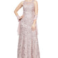 Conjunto de vestido e xale bordado feminino Alex Evenings, rosa, tamanho 4, pequeno