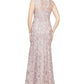 Conjunto de vestido e xale bordado feminino Alex Evenings, rosa, tamanho 6, pequeno