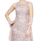 Conjunto de vestido e xale bordado feminino Alex Evenings, rosa, tamanho 6, pequeno