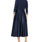 Vestido feminino Alex Evenings com decote sobrepeliz e comprimento chá, azul, tamanho 6, pequeno