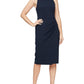 Vestido tubinho com decote floral feminino Alex Evenings, azul, tamanho pequeno