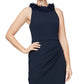 Vestido tubinho com decote floral feminino Alex &amp; Eve, azul, tamanho 6