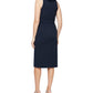 Vestido tubinho com decote floral feminino Alex Evenings, azul, tamanho médio
