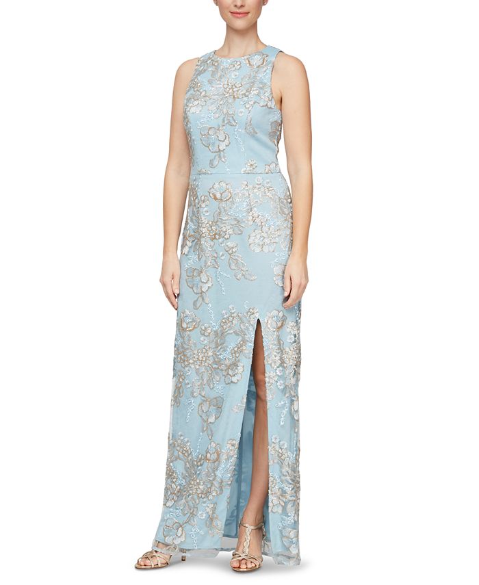 Vestido de noite formal feminino Alex &amp; Eve com lantejoulas, azul, tamanho 12