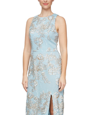 Vestido de noite formal feminino Alex &amp; Eve com lantejoulas, azul, tamanho 12