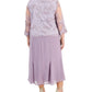 Vestido feminino Alex Evenings com corte A e jaqueta simulada de renda, roxo, tamanho 16W