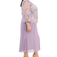 Vestido feminino Alex Evenings com corte A e jaqueta simulada de renda, roxo, tamanho 16W