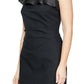 Vestido tubinho com babados e um ombro só feminino Alex &amp; Eve, preto, tamanho 8