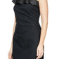Vestido tubinho com babados e um ombro só feminino Alex &amp; Eve, preto, tamanho 12