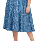 Vestido feminino Alex Evenings de comprimento médio em jersey e renda roseta, tamanho 18W, azul