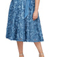 Vestido feminino Alex Evenings de comprimento médio, em jersey e renda roseta, tamanho 22W, azul