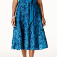 Vestido midi feminino Alex Evenings, azul, tamanho 18, com estampa de mídia mista