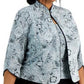 Conjunto de jaqueta e blusa com gola mandarim feminino Alex Evenings, verde, tamanho 2X