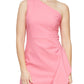 Vestido feminino Alex &amp; Eve com babados e um ombro só, rosa, tamanho 8