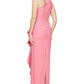 Vestido feminino Alex &amp; Eve com babados e um ombro só, rosa, tamanho 16