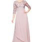 Vestido de festa feminino Alex Evenings com lantejoulas bordadas e corte A, roxo, tamanho 6, pequeno