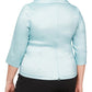 Blusa feminina Alex Evenings com decote em V e brilho, azul, tamanho 1X