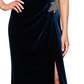 Vestido de noite feminino Alex Evenings de veludo com ombros à mostra, azul, tamanho 18