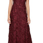Vestido de festa feminino Alex Evenings com renda roseta e corte A, roxo, tamanho 16, pequeno