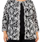 Alex Evenings Conjunto de blusa feminina bordada, preta, tamanho 1X