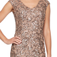 Vestido justo com decote em V e lantejoulas Alex Evenings para mulheres, rosa, tamanho pequeno 16