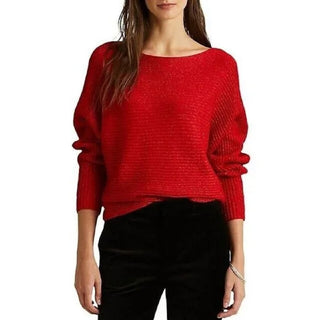 Suéter Ralph Lauren Feminino Manga Dolman Gola Canoa Vermelho Tamanho Grande