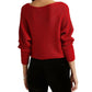 Suéter Ralph Lauren Feminino Manga Dolman Gola Canoa Vermelho Tamanho Grande