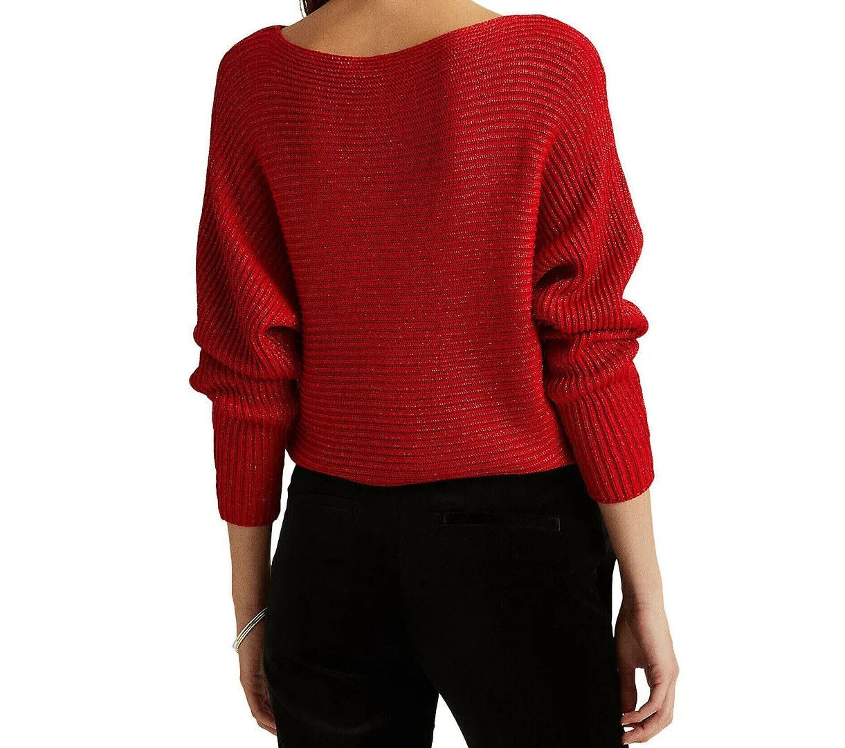 Suéter Ralph Lauren Feminino Manga Dolman Gola Canoa Vermelho Tamanho Grande
