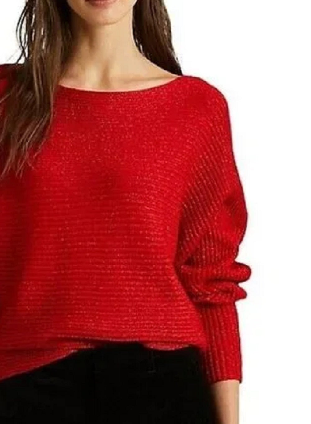 Suéter Ralph Lauren Feminino Manga Dolman Gola Canoa Vermelho Tamanho Grande