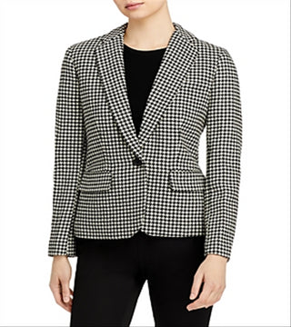 Ralph Lauren Blazer Feminino Pied-de-poule Slim Fit Preto Tamanho 14